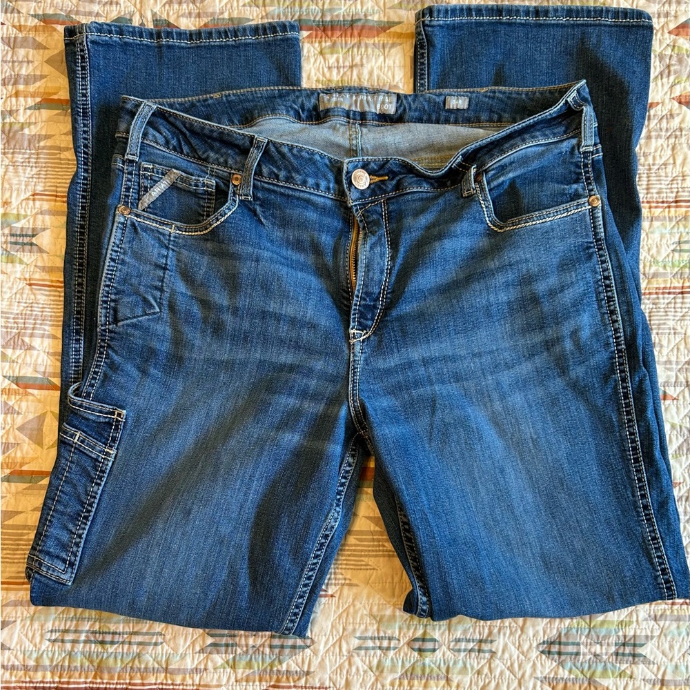 Ariat Rebar  Medium Blue Straight Leg Jeans 34R
